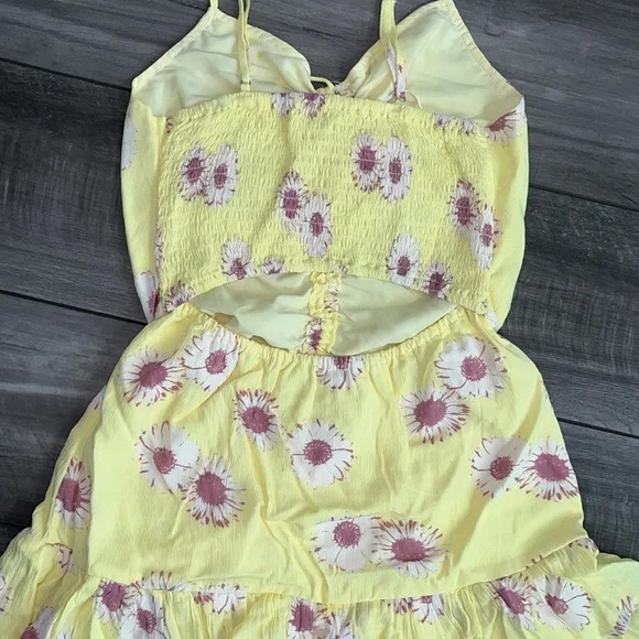 Floral Yellow Mini Dress NWOT - Picture 7 of 7